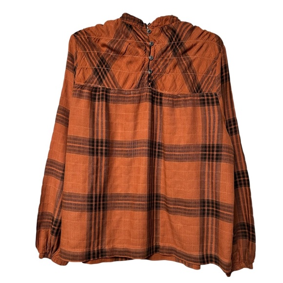 Revolve Bella Dahl cotton blend plaid mock neck top - Picture 11 of 13